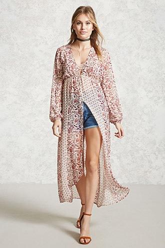 Forever21 Contemporary Foliage Cardigan