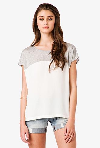 Forever21 Dome Stud Colorblocked Top