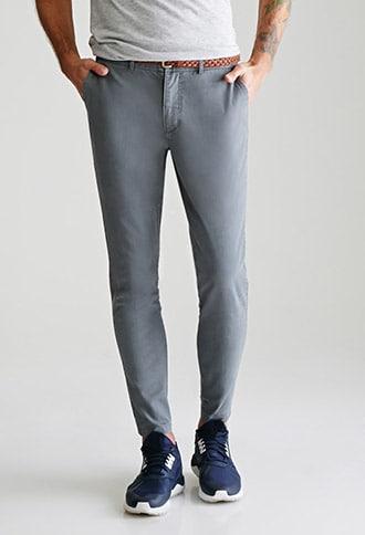 Forever21 Button-tab Ankle Chinos