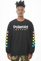 Forever21 Polaroid Checkered-trim Graphic Top