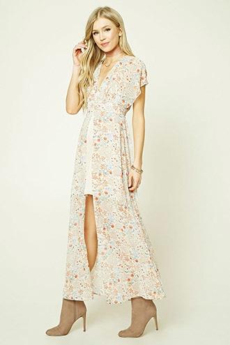 Forever21 Floral Front-slit Maxi Dress