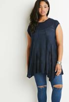 Forever21 Plus Women's  Contrast-stitched Trapeze Tunic (navy)