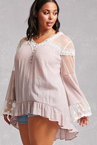 Forever21 Tassels N Lace Swing Top