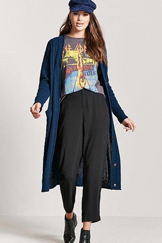 Forever21 Cable Knit Duster Cardigan