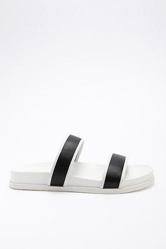 Forever21 Contrast Double-strap Platform Slides