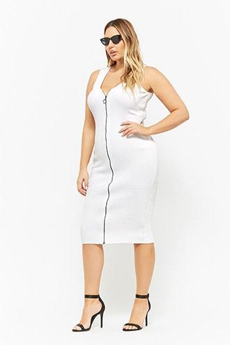 Forever21 Plus Size Ribbed Zip-front Maxi Dress