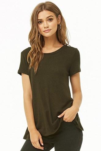Forever21 Twist-back Brushed Knit Top
