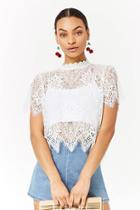 Forever21 Mock Neck Lace Top