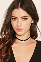 Forever21 Black & Cream Faux Pearl Layered Choker