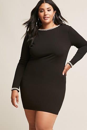 Forever21 Plus Size Faux Pearl-trim Dress