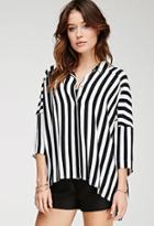 Forever21 Contemporary Oversized Striped Shirt