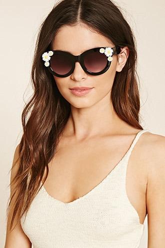 Forever21 Daisy Trim Cat Eye Sunglasses