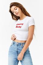 Forever21 Cropped Cherry Baby Graphic Tee