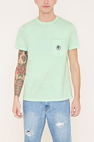 Forever21 Shark Graphic Pocket Tee