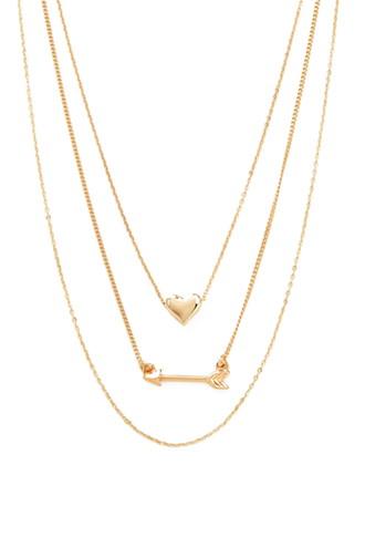 Forever21 Layered Heart Necklace