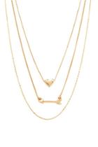 Forever21 Layered Heart Necklace