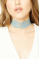 Forever21 Seafoam Floral Lace Choker