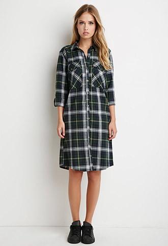 Forever21 Tartan Plaid Midi Dress
