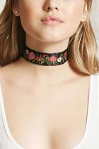 Forever21 Satin Floral Embroidered Choker