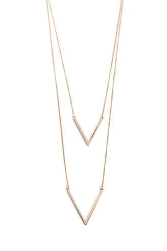 Forever21 Angle Pendant Layered Necklace
