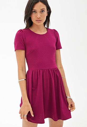 Forever21 Women's  Geo-textured Skater Dress