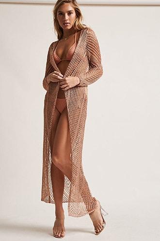 metallic swim cover up
