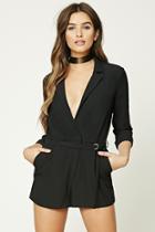 Forever21 Women's  Notched Lapel Romper