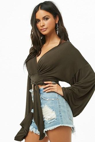 Forever21 Surplice Tie-waist Crop Top