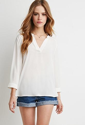 Forever21 V-placket Blouse