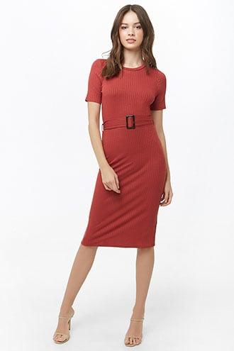 Forever21 Ribbed Belted Dress