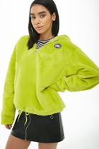 Forever21 The Grinch Hooded Plush Pullover Jacket