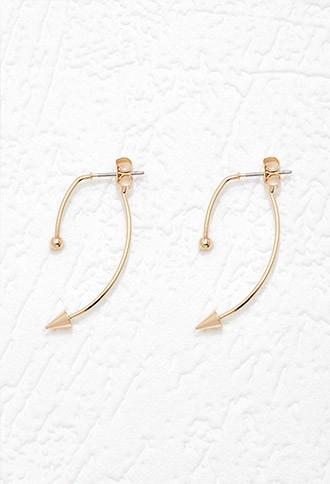 Forever21 Studded Curve Ear Jackets (gold)