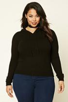 Forever21 Plus Women's  Black Plus Size Hooded Sweater