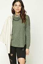Forever21 Women's  Marled Cowl Neck Sweater