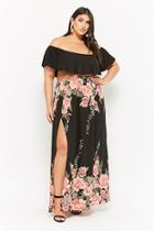 Forever21 Plus Size Floral Print Maxi Skirt