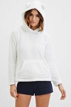 Forever21 Women's  Textured Plush Pj Hoodie