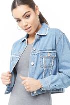 Forever21 Frayed-trim Denim Jacket