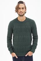 Forever21 Tonal-patterned Crew Neck Sweater
