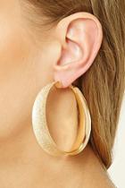 Forever21 Gold Textured Hoop Earrings
