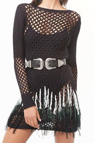 Forever21 Open-crochet Mini Dress