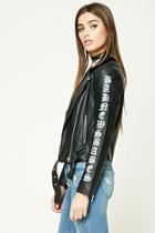Forever21 Graphic Moto Jacket