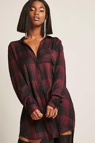 Forever21 Dex Usa Plaid Tunic