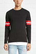 21 Men Men's  Stripe-sleeve Sweater