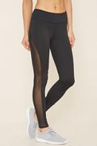 Forever21 Women's  Black Active Mesh-side Leggings
