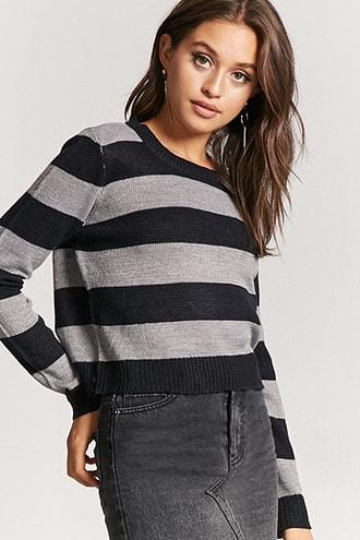 Forever21 Striped Purl Knit Sweater
