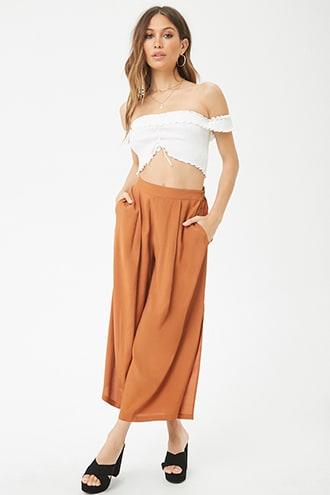 Forever21 Slit Wide-leg Pants