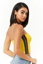 Forever21 Rainbow Trim Cropped Tube Top