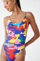 Forever21 Multicolor Camo One-piece Swimsuit
