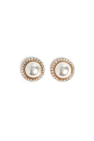 Forever21 Faux Pearl Halo Stud Earrings