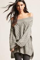 Forever21 Off-the-shoulder Cable Knit Top